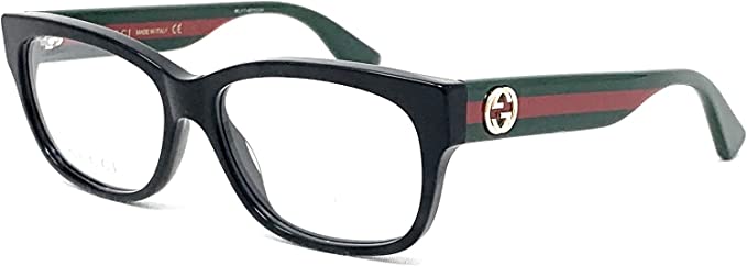 Gucci GG 0278O 011 Black Plastic Rectangle Eyeglasses 55mm, 55-15-145